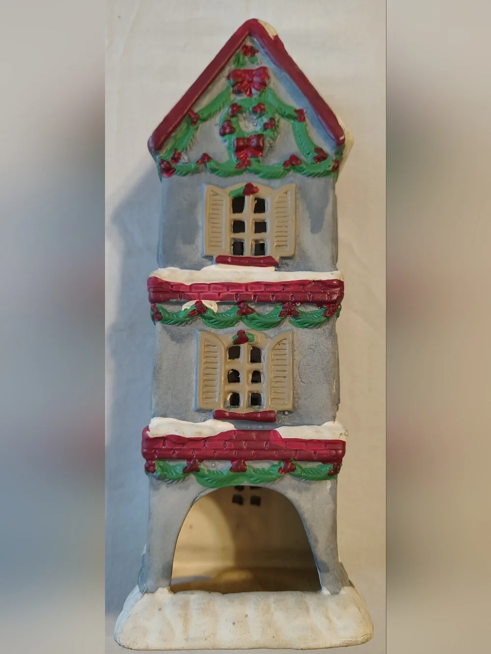 Vintage Christmas Three Story Cottage Candle Tower